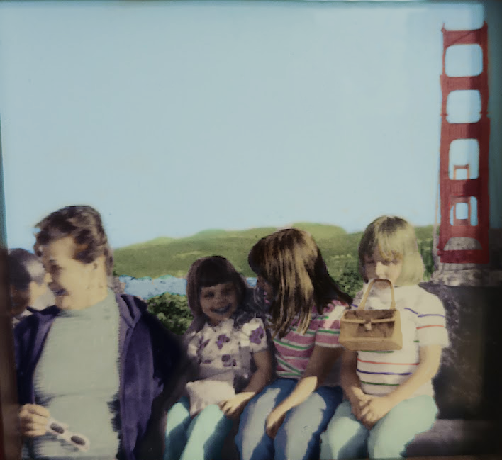 Restored Photo of My Grandma, Mom, Aunts and Unlce at San Francisco